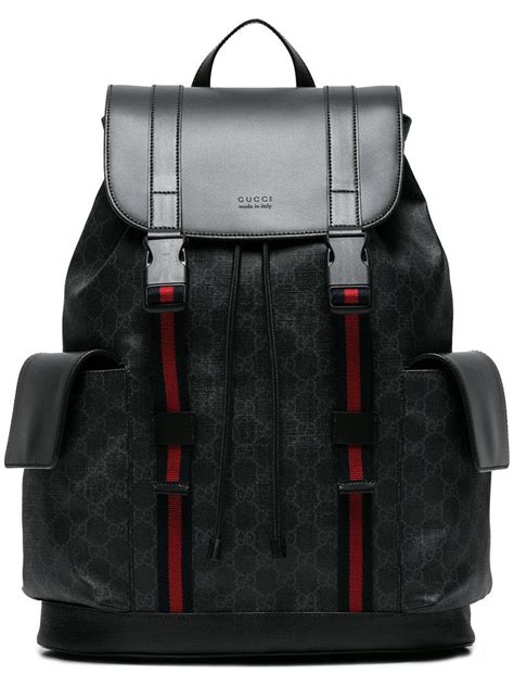 gucci gg supreme monogram web backpack black|gg supreme canvas zip backpack.